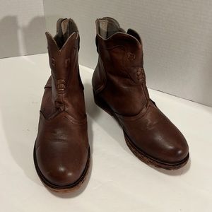 Socofy Coffee Brown Ankle Boots Size 10